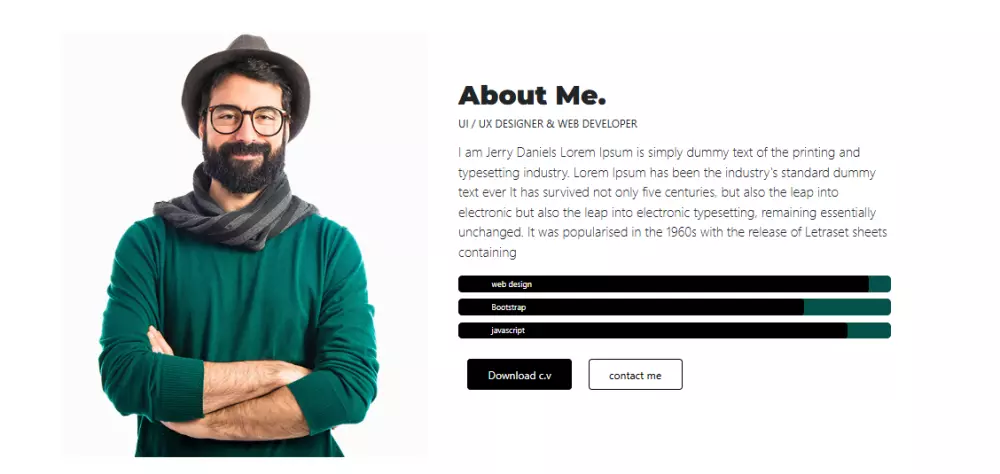 صفحة portfolio تعريفية