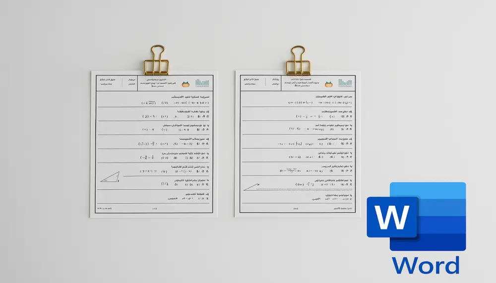 تنسيق امتحانات مدرسية باحتراف على Word جاهزة للطباعة