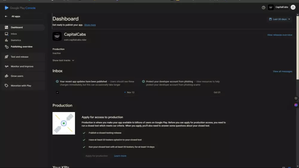 اختبار مغلق لتطبيقات Google Play وتفعيل إذن الإصدار العلني