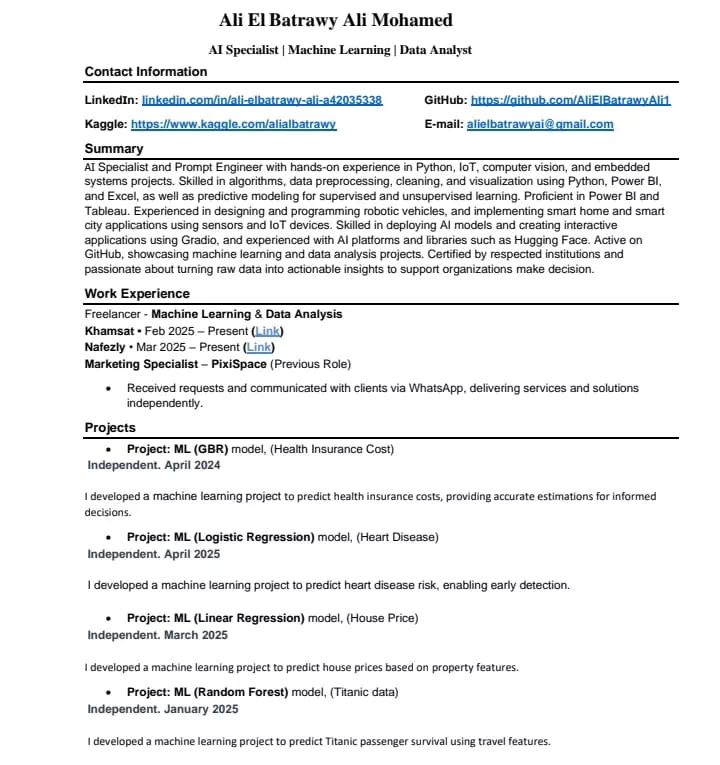 تصميم سيره ذاتيه احترافيه بنظام ATS