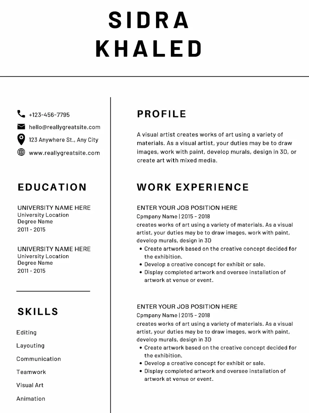 كتابة السير الذاتية باللغة العربية والإنجليزية