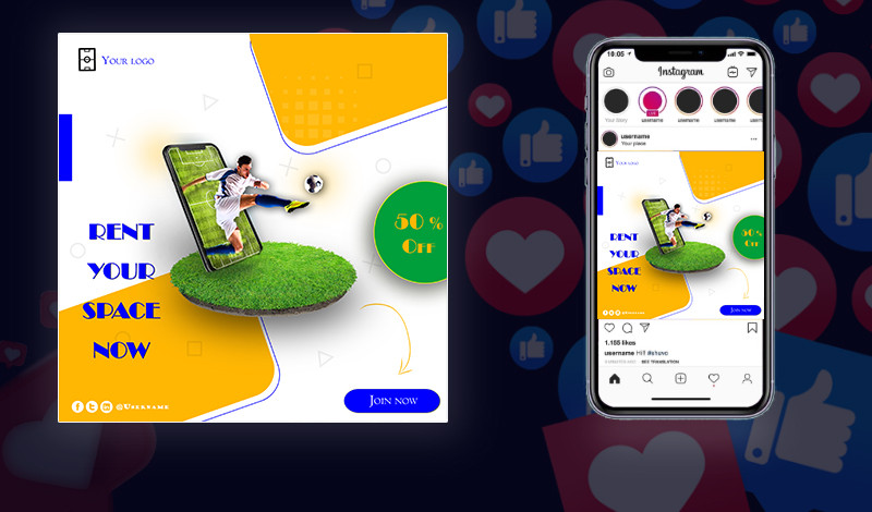 تصميمات او بوستات او اعلانات سوشيال ميديا