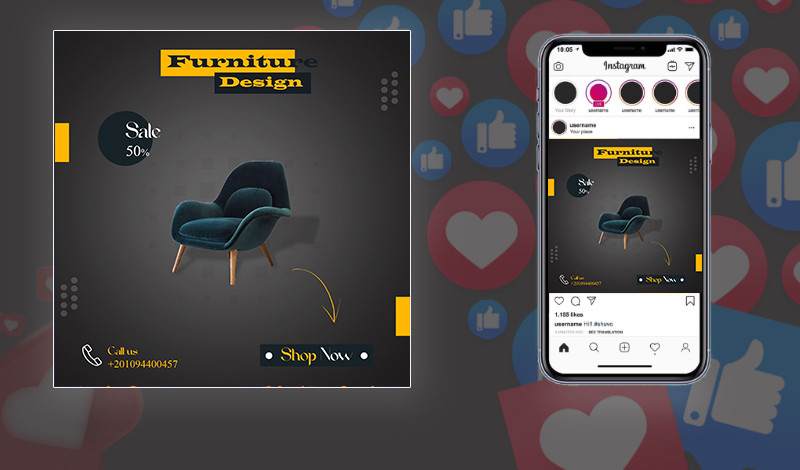 تصميمات او بوستات او اعلانات سوشيال ميديا