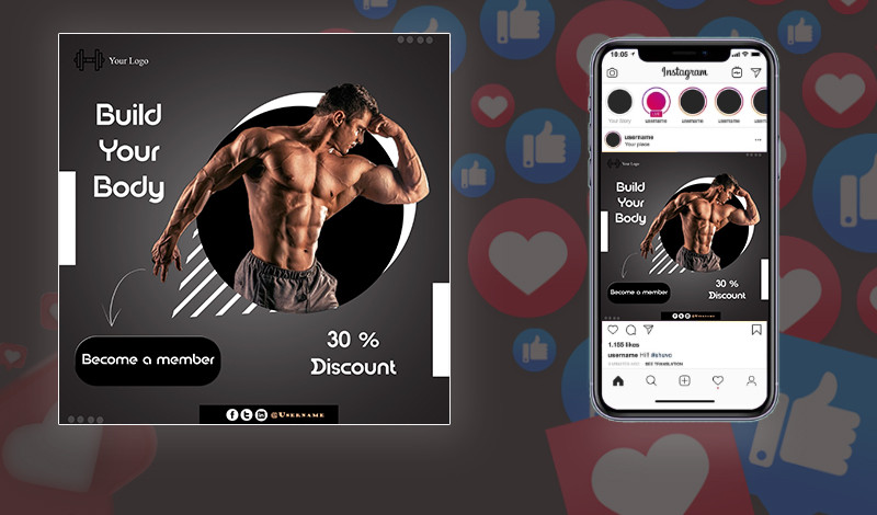 تصميمات او بوستات او اعلانات سوشيال ميديا