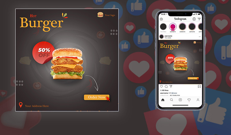 تصميمات او بوستات او اعلانات سوشيال ميديا