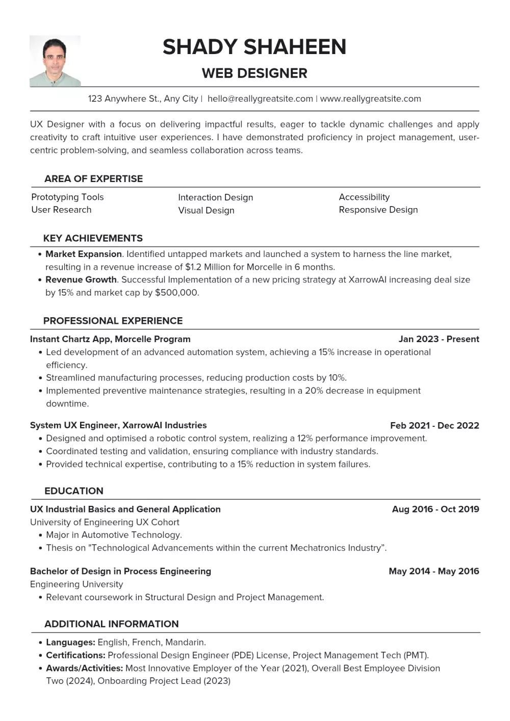 تصميم سيرة ذاتية احترافية ATS CV باللغتين