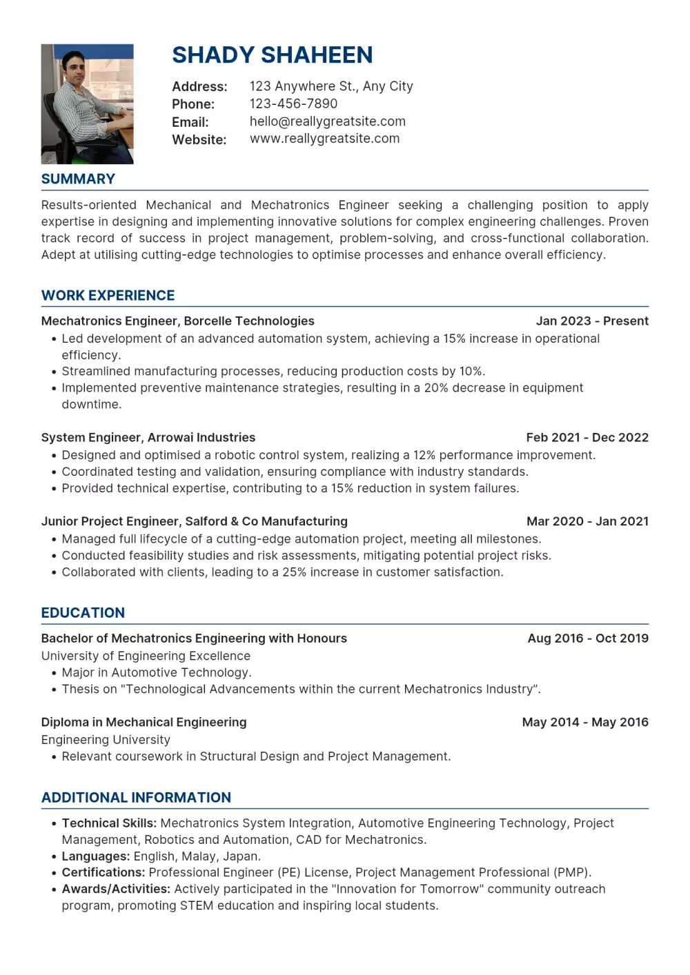 تصميم سيرة ذاتية احترافية ATS CV باللغتين