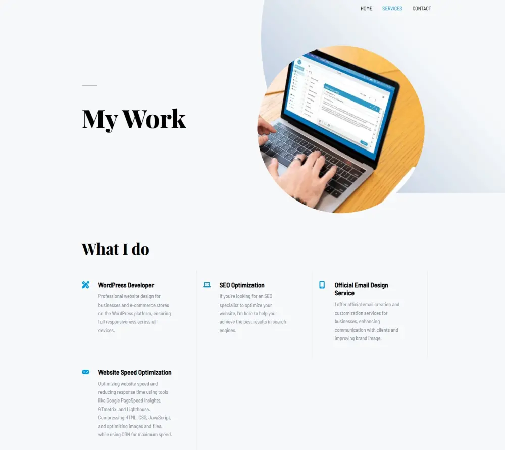 تصميم موقع شخصى  "بورتوفليو" احترافي