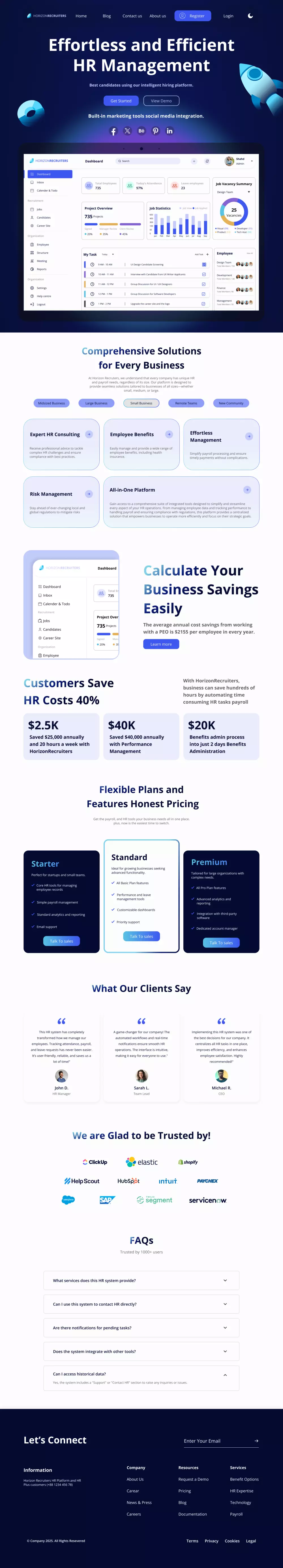 تصمميم صفحة هبوط Landing Page تتكون من 4 اقسام