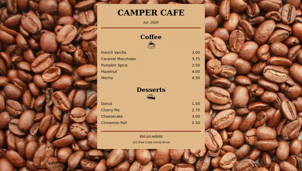 🍽️ تحويل قائمة الطعام إلى صفحة ويب متجاوبة باستخدام HTML, CSS, Bootstrap