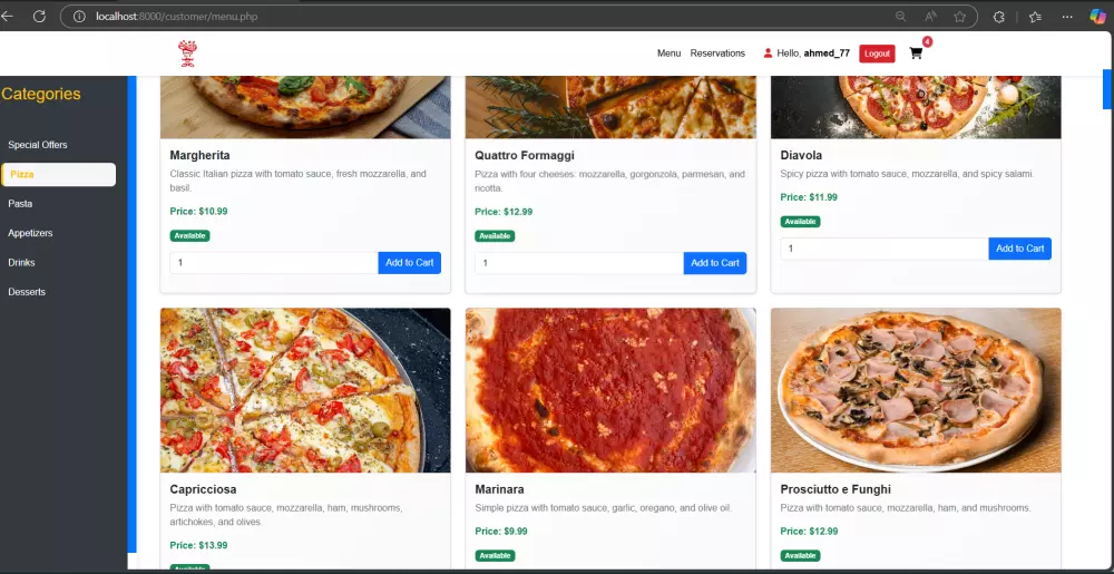 أقدم لك موقع مطعم احترافي باستخدام Bootstrap و PHP Native