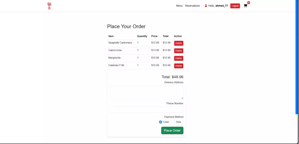 أقدم لك موقع مطعم احترافي باستخدام Bootstrap و PHP Native
