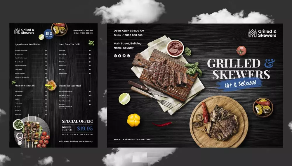 تصميم منيو احترافي لمطعم وكافيه