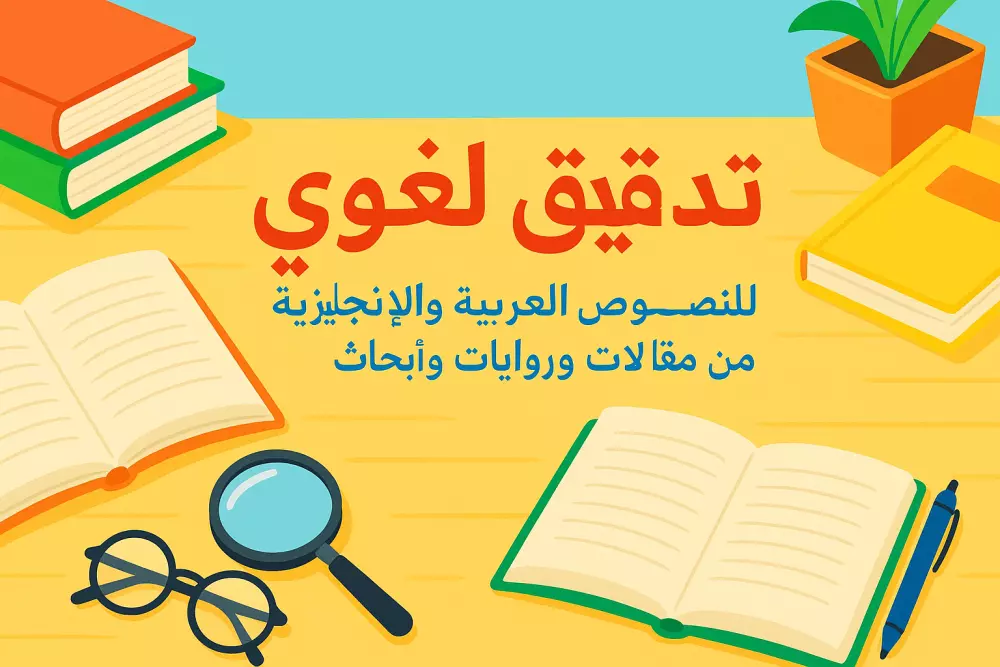 🔍 خدمة التدقيق اللغوي والمراجعة الاحترافية للنصوص العربية والإنجليزية ✍️
