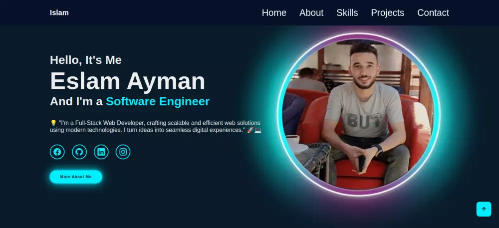 "تصميم موقع بورتفوليو احترافي وسريع باستخدام HTML, CSS و JavaScript"