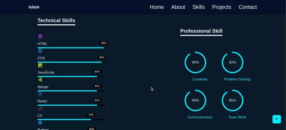"تصميم موقع بورتفوليو احترافي وسريع باستخدام HTML, CSS و JavaScript"