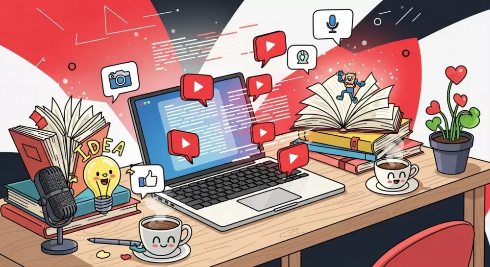كتابة محتوى إبداعي لقناة يوتيوب
