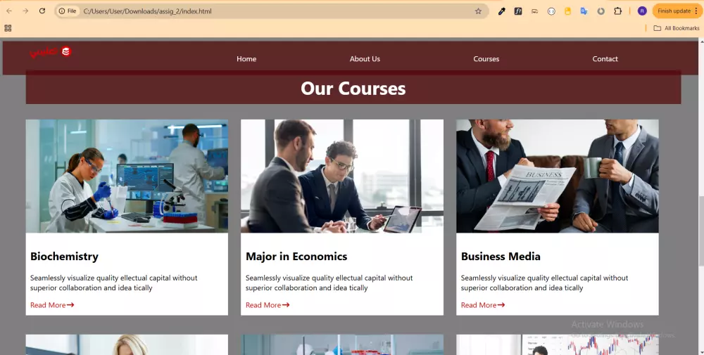 تصميم واجهات مواقع احترافية باستخدام HTML, CSS, Bootstrap
