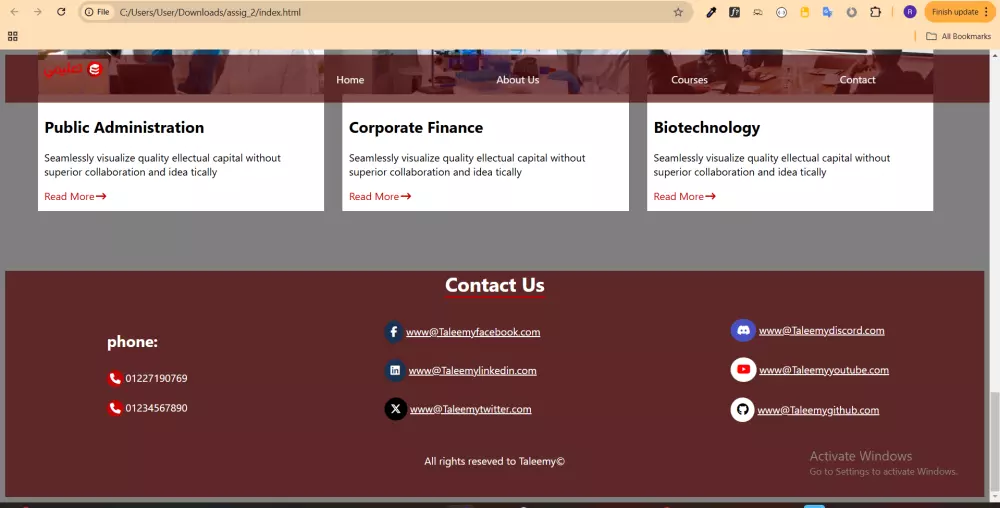 تصميم واجهات مواقع احترافية باستخدام HTML, CSS, Bootstrap