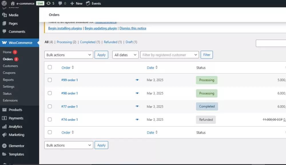 تنفيذ متجر الكتروني احترافي على منصة وردبريس