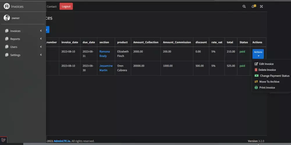 تطوير نظام فواتير متكامل مع ميزات متقدمة