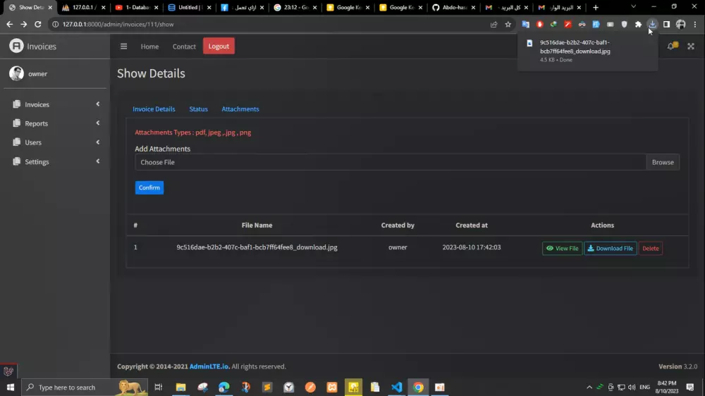 تطوير نظام فواتير متكامل مع ميزات متقدمة