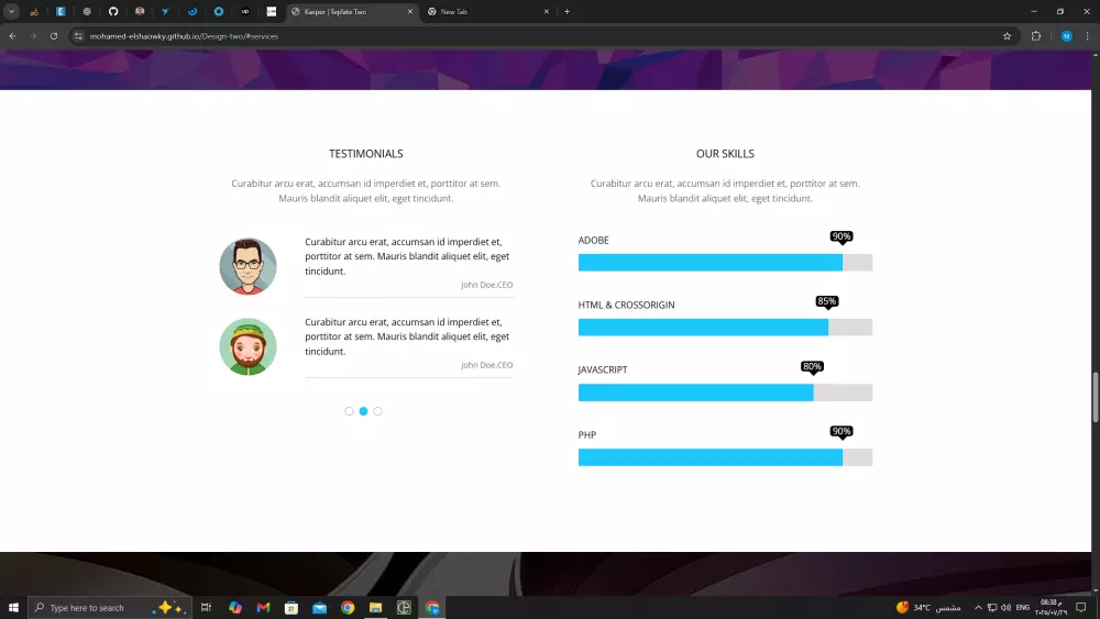 سوف اقوم بتصميم صفحة ويب Landing page | HTML CSS تحتوي على ثلاثة أقسام