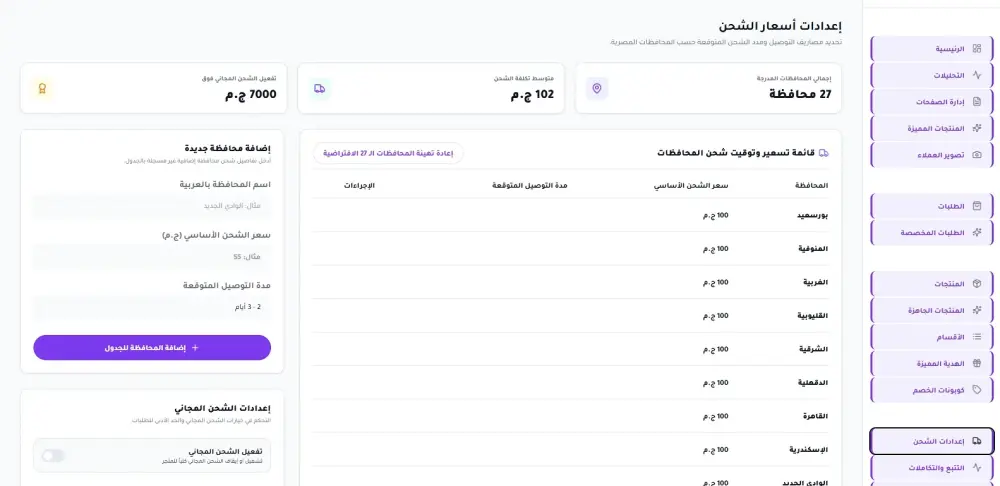 بناء متجر مع لوحه تحكم بالمنتجات
