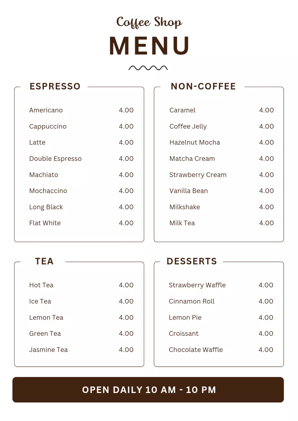 تصميم مينو احترافي