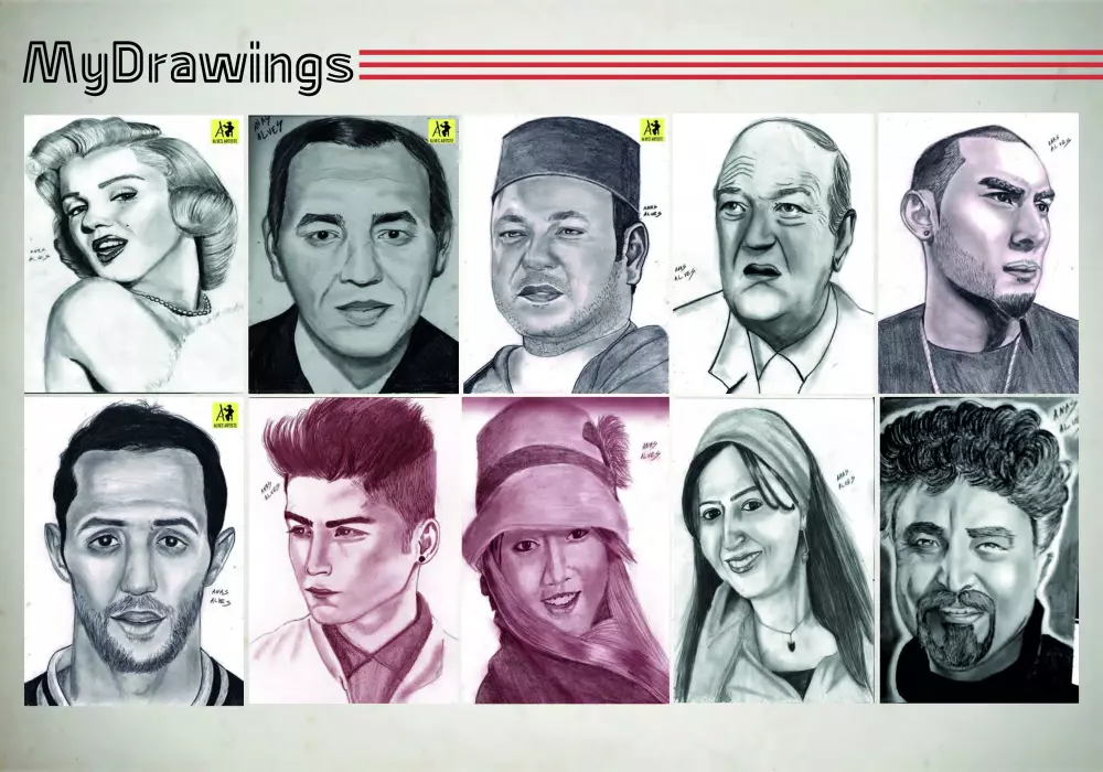 رسم بورتريهات احترافية بقلم الرصاص بتفاصيل دقيقة