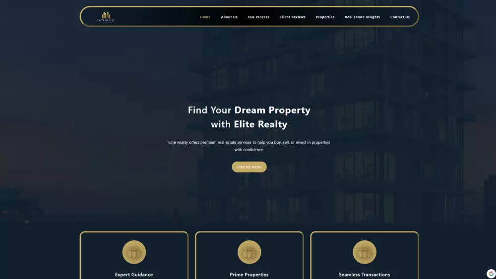 اسم القالب: Elite Realty – قالب موقع هبوط عقاري احترافي