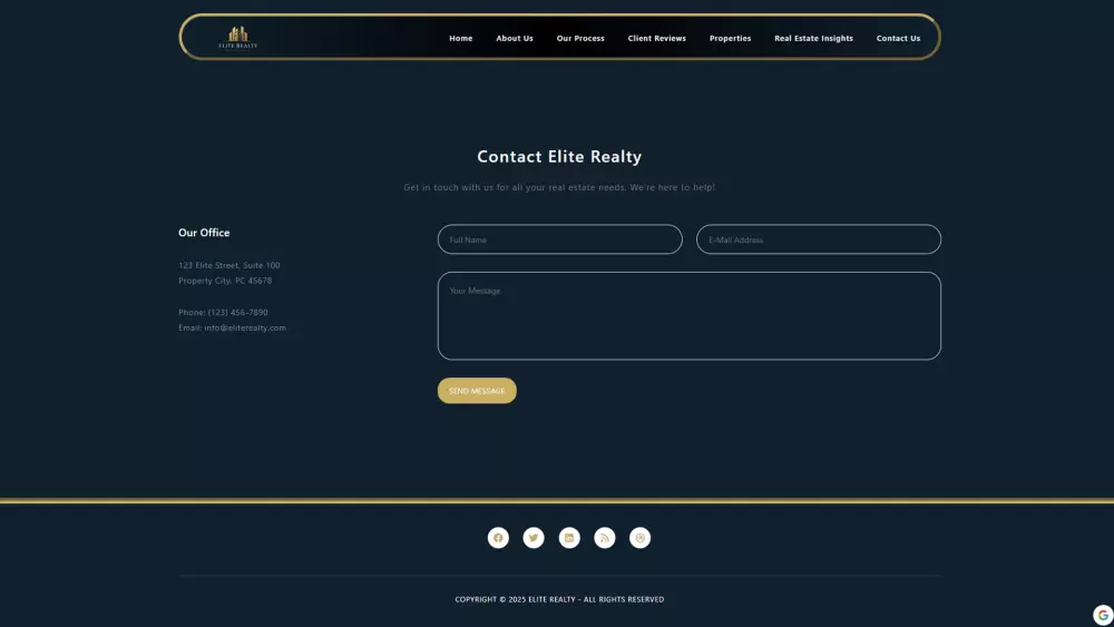 اسم القالب: Elite Realty – قالب موقع هبوط عقاري احترافي