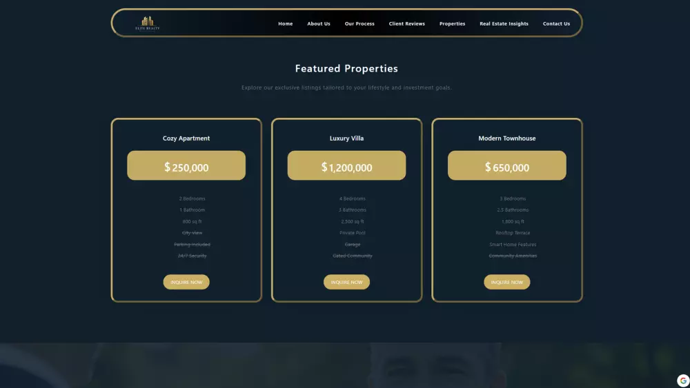 اسم القالب: Elite Realty – قالب موقع هبوط عقاري احترافي