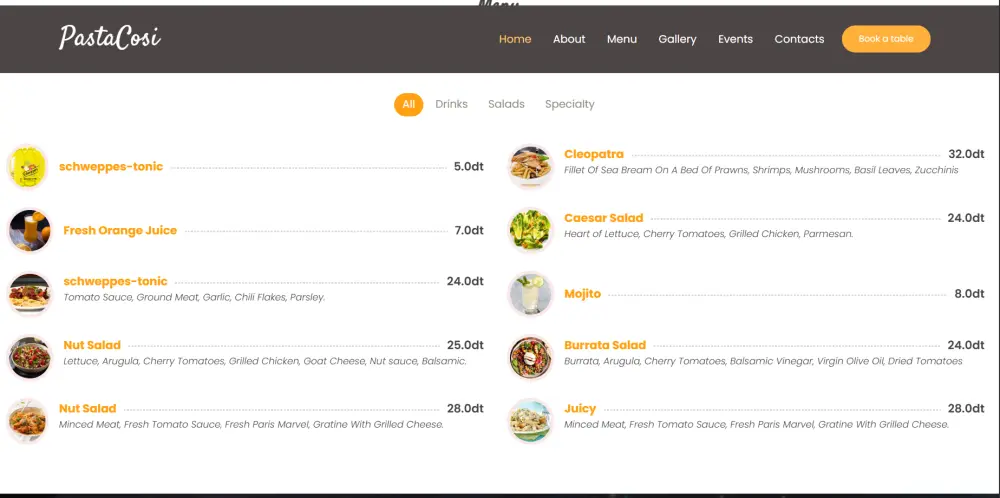 تطوير Restaurant App لطلب الطعام
