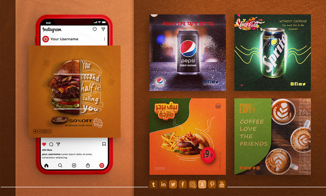 3 تصاميم سوشيل ميديا مقابل 5$فقط شامل لـ منشور | غلاف صفحة | صورة مصغر