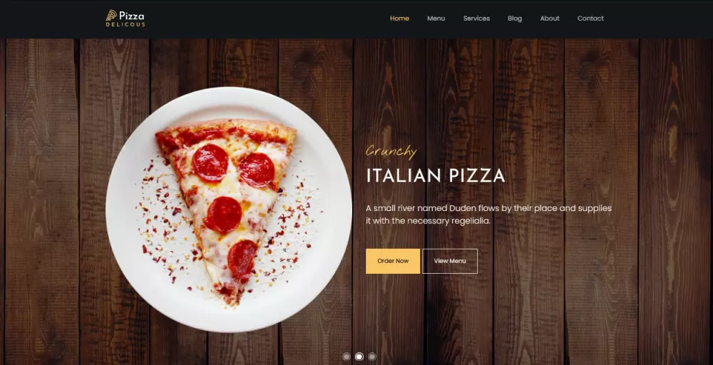 : تصميم موقع مطاعم بيتزا وكافيهات - قالب فرونت إند احترافي