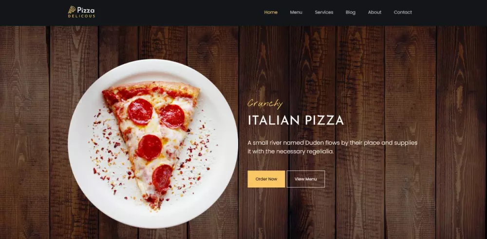 : تصميم موقع مطاعم بيتزا وكافيهات - قالب فرونت إند احترافي