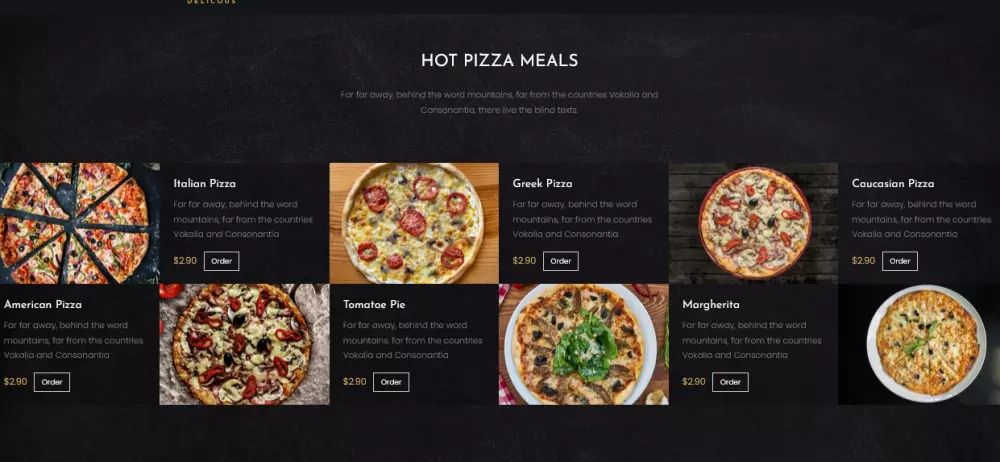 : تصميم موقع مطاعم بيتزا وكافيهات - قالب فرونت إند احترافي