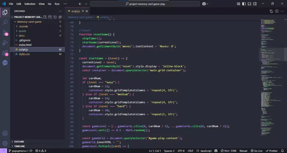 سأقوم ببرمجة لعبة تطابق الكروت باستخدام JavaScript،Html,Css وهي لعبة ممتعة تتطلب من اللاعب العثور على الكروت المتطابقة