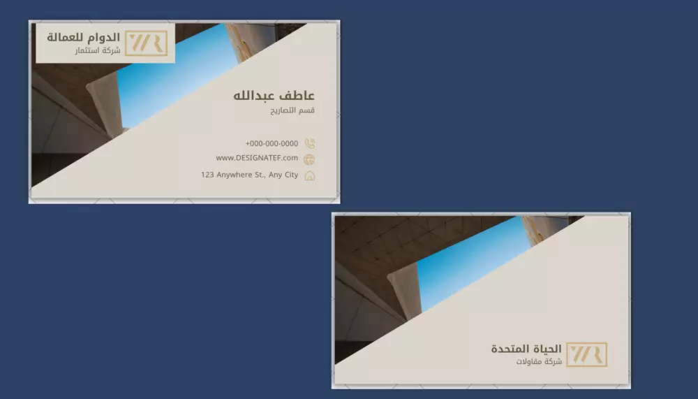 تصميم كروت و بطاقات عمل احترافية ( بسنس كارد )