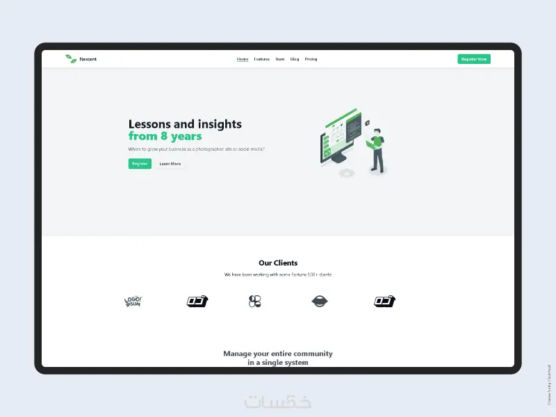 تصميم واجهات مواقع وLanding Page ( صفحة هبوط ) احترافية