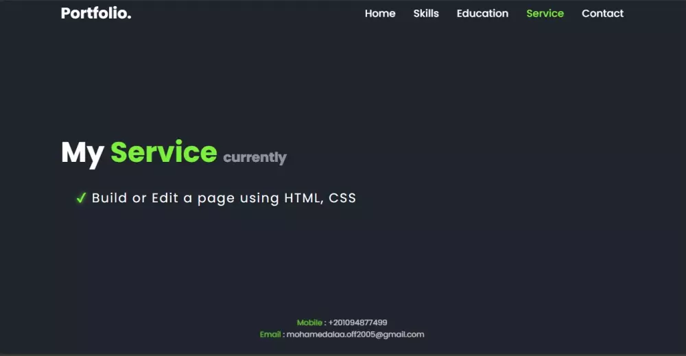 إنشاء صفحة Portfolio Laning Page بإستخدام (HTML, CSS) بسعر 10$