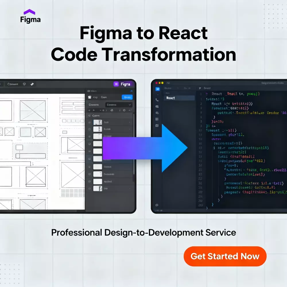 تحويل تصميم PSD أو Figma إلى كود