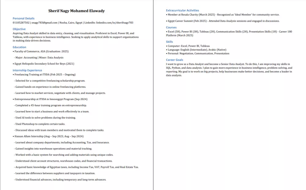 CV معمولة مخصوص ليك… شغل احترافي وسعر على قد التميز!