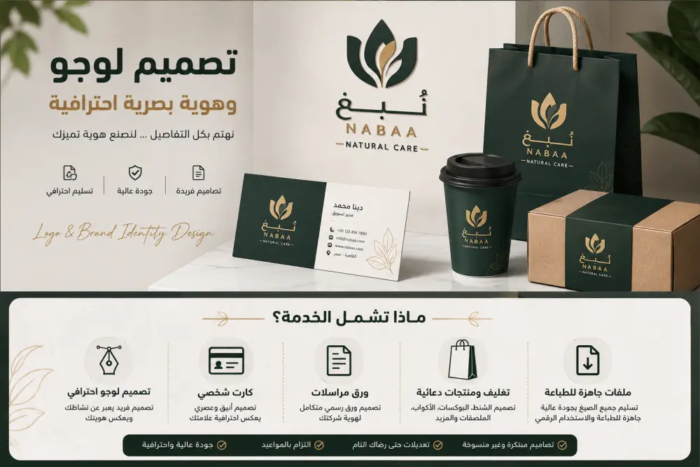 سأصمم لك لوجو احترافي وهوية بصرية متكاملة تميز علامتك التجارية لك لوجو احترافي وهوية بصرية متكاملة تعكس قوة علامتك التجارية