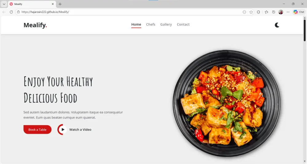 تصميم Landing Page لمطعم بواجهة مستخدم حديثة ومتجاوبة