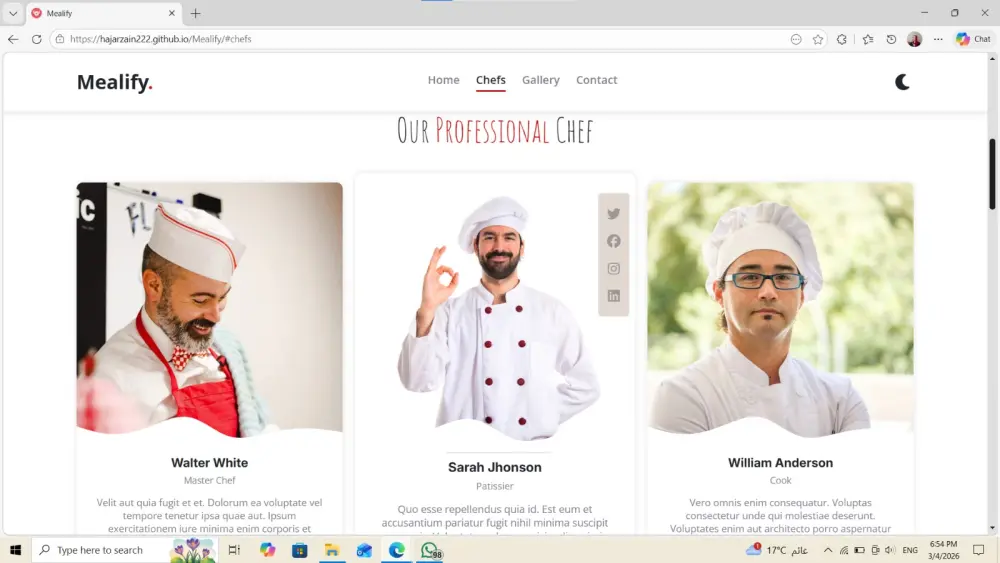 تصميم Landing Page لمطعم بواجهة مستخدم حديثة ومتجاوبة