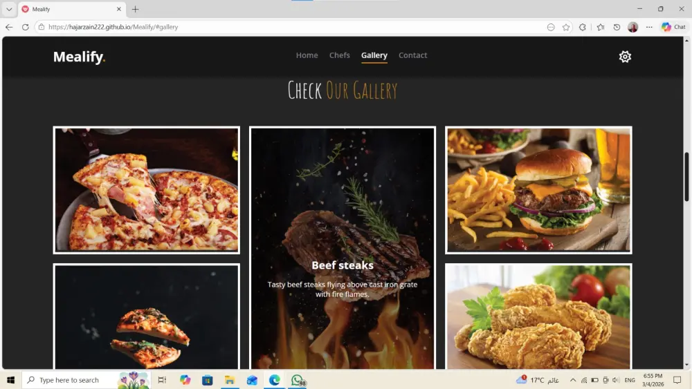 تصميم Landing Page لمطعم بواجهة مستخدم حديثة ومتجاوبة