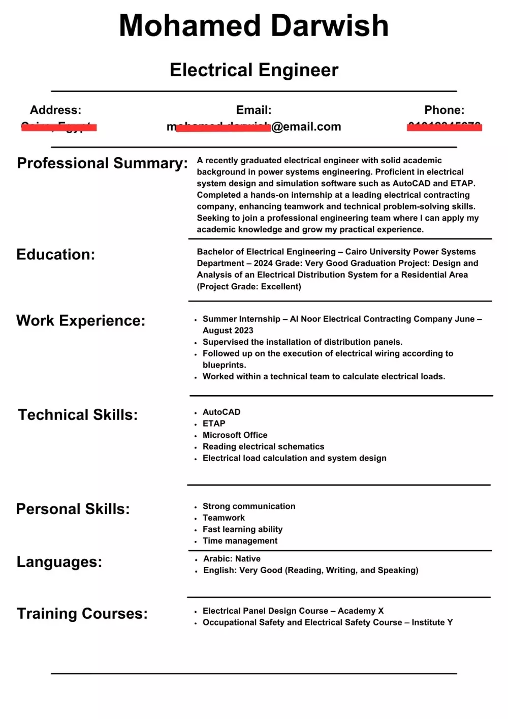 كتابة وتصميم سيرة ذاتية احترافية متوافقة مع نظام ATS باللغة العربية أو الإنجليزية