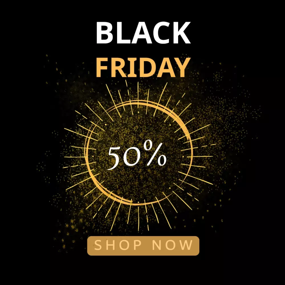 تصميم بوست إنستجرام احترافي للجمعة السوداء عرض تخفيضات قوي وجذاب